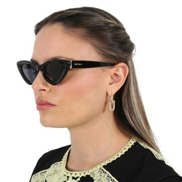 Jimmy Choo Women Sunglasses Black Grey Cat Eye ADDY/S 0807 BRAND NEW - Picture 5 of 14